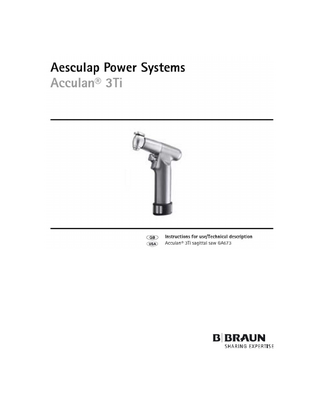 Acculan 3Ti Sagittal Saw Instructions for Use