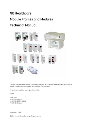 E-Modules PSM Module Frames and F5, F7 Modules Technical Manual Dec 2013