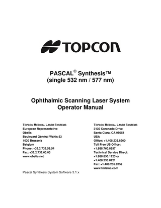 PASCAL Synthesis Operator Manual Rev B Nov 2014