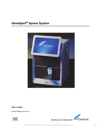 GeneXpert Express System Users Guide Sw Ver 6.1 Rev B Oct 2019