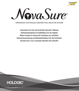 NovaSure Instructions for Use and Controller Operators Manual Rev 014 Jan 2021
