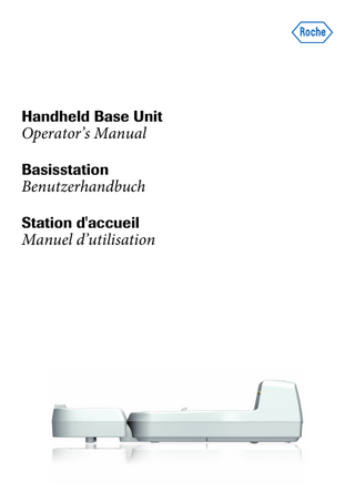 Handheld Base Unit  Operator’s Manual Basisstation  Benutzerhandbuch Station d'accueil  Manuel d’utilisation  