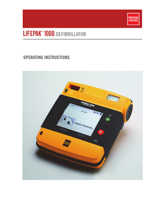 LIFEPAK 1000 Operating Instructions Nov 2018