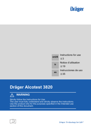 Alcotest 3820 Instructions for Use Edition 03 July 2017