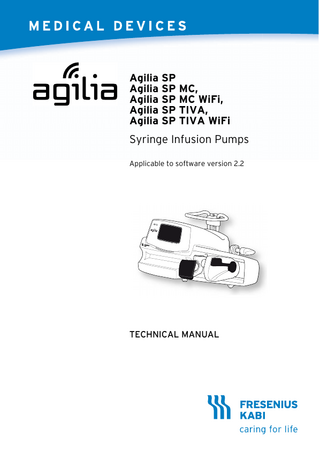 Agilia SP Range Technical Manual sw ver 2.2 Jan 2017