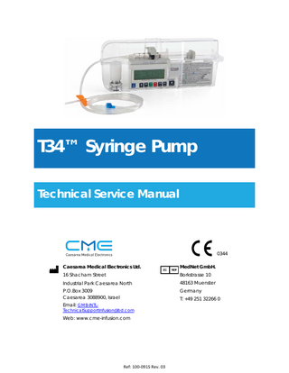 T34 Syringe Pump Technical Service Manual (2nd ed) Rev. 03