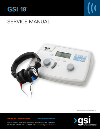GSI 18 Service Manual Rev F
