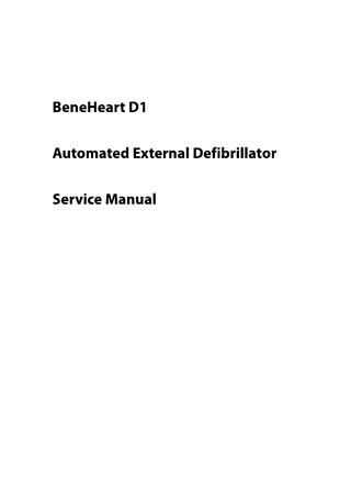 BeneHeart D1 Service Manual Ver 3.0 