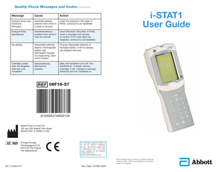 i-STAT 1 User Guide Feb 2020