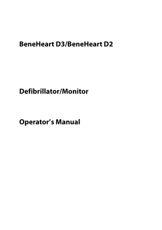 BeneHeart D3 and D2 Operators Manual Ver 9.0 Sept 2020