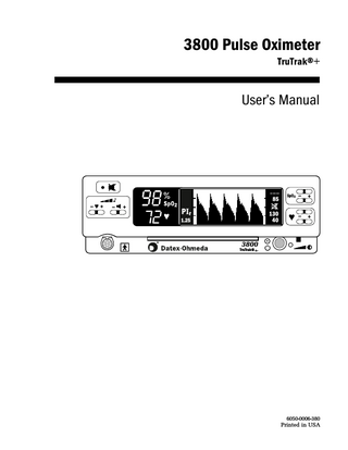 3800 TruTrak Pulse Oximeter Users Manual Oct 2002