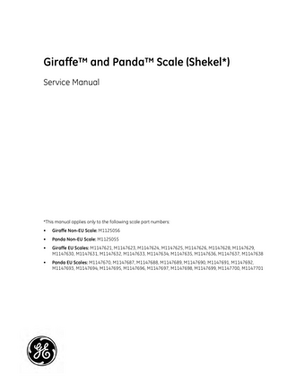 Giraffe and Panda Scale (Shekel) Service Manual Rev B