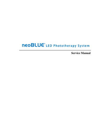 neoBLUE LED Phototherapy System Service Manual Rev C