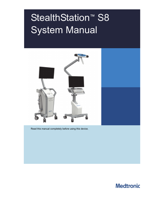 StealthStation™ S8 System Manual  Read this manual completely before using this device.  