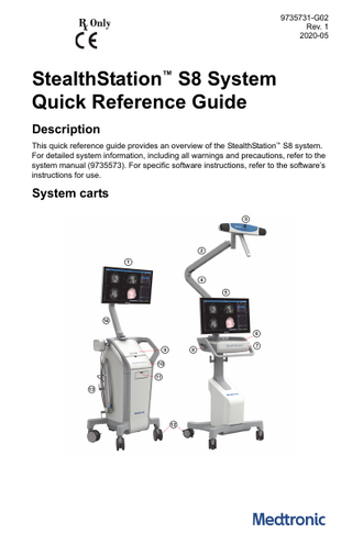 StealthStation S8 System Quick Reference Guide Rev 1 May 2020