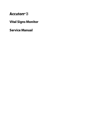 Vital Signs Monitor Service Manual  