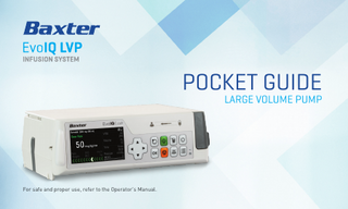POCKET GUIDE LARGE VOLUME PUMP  For safe and proper use, refer to the Operator’s Manual.  