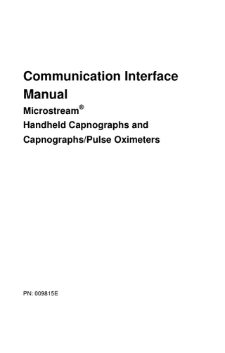 Microstream Communication Interface Manual 009815E
