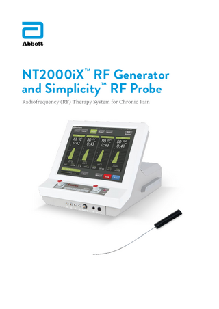 NT2000iX™ RF Generator and Simplicity™ RF Probe Radiofrequency (RF) Therapy System for Chronic Pain  