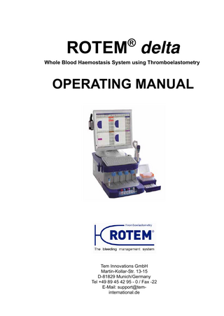 ROTEM delta Operating Manual Ver 2.2.0.01 EN May 2015