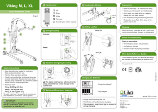 Viking M-L-XL Quick Reference Guide
