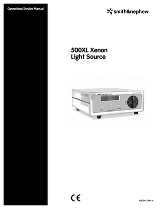 500XL Xenon Light Source Operators and Service Manual Rev A0 4- 2009