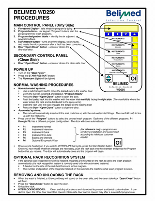 WD 250 Procedures Information Sheet