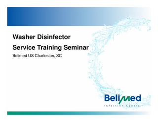 Washer Disinfector Service Training Seminar Belimed US Charleston, SC  