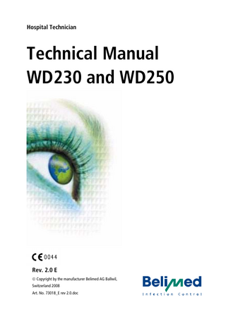 WD 230 and WD 250 rev 1.9 PF-Hospital Technician Technical Manual Rev.2.0 E Jan 2003
