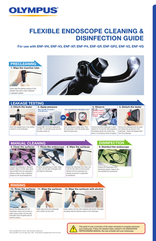 FLEXIBLE ENDOSCOPE CLEANING & DISINFECTION GUIDE