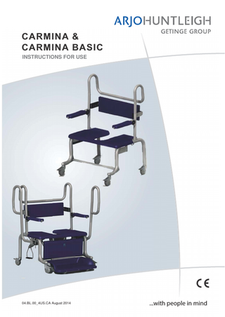 CARMINA & CARMINA BASIC INSTRUCTIONS FOR USE  04.BL.00_4US.CA August 2014  ...with people in mind  