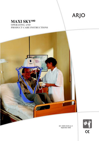 ARJO MaxiSky 440 Operating and Product Care Instructions Rev 5 Sept 2008