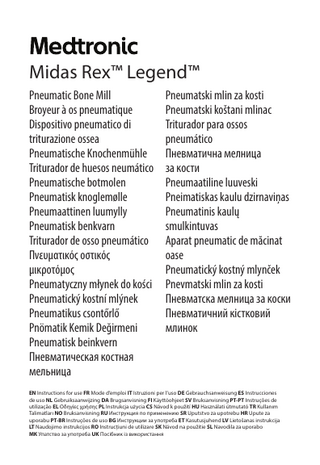 Midas Rex Legend Pneumatic Bone Mill Instructions for Use