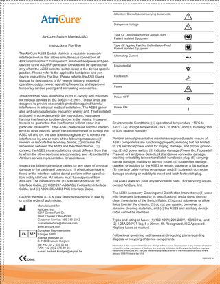 AtriCure Switch Matrix ASB3 Instructions for Use