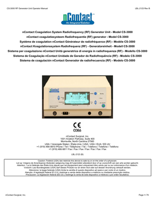 nContact Model CS-3000 Operator Manual Rev B