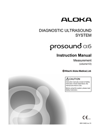prosound -α 6 Instruction Manual Measurement Volume 1 of 2 rev 10