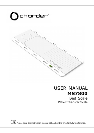 MS7800 Bed Scale Patient Transfer Scale REV5 User Manual Aug 2021