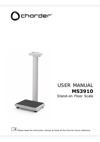 MS3910 Stand-on Floor Scale User Manual REV 5 April 2021 
