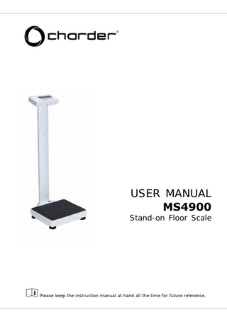 MS4900 Stand-on Floor Scale User Manual April 2021 