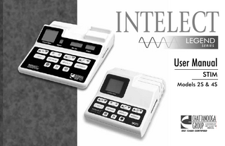 INTELECT LEGEND Series STIM Model 2S and 4S User Manual 