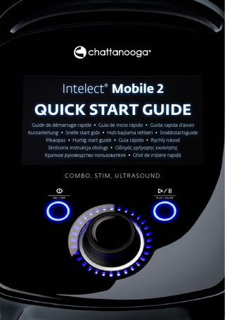 Intelect Mobile 2 COMBO, STIM ULTRSOUND System Quick Start Guide Rev C June 2020 
