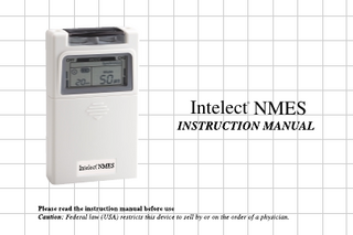 Intelect NMES Neuromuscular Stimulator Instruction Manual 2003 