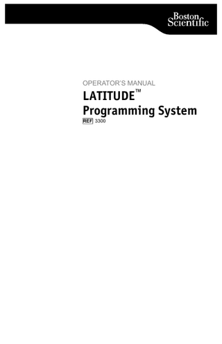 LATITUDE Programming System Model 3300 Operators Manual Oct 2019