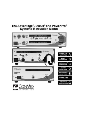 The Advantage, E9000 and PowerPro Systems Instruction Manual Rev. AC Aug 2015 