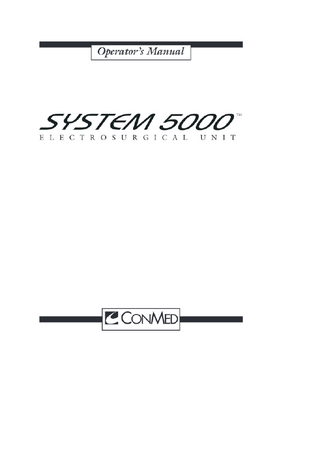 SYSTEM 5000 ELECTROSURGICAL UNIT Operators Manual Rev. B Oct 2021 