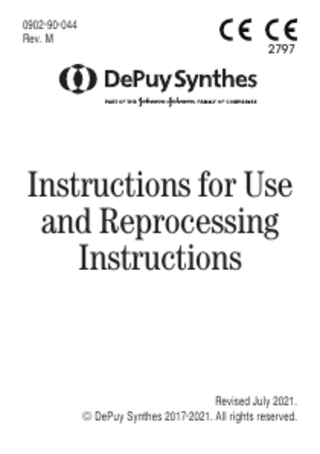 Instructions for Use and Reprocessing Instructions 