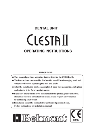 Clesta II Operating Instructions April 2012