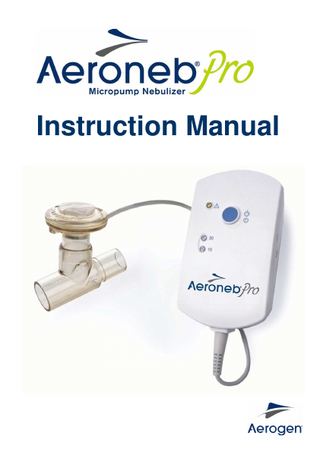 Aeroneb Pro Micro Pump Nebulizer Instruction Manual Rev H 2006