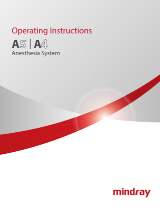 A4-A5 Anesthesia System Operating Instructions Ver 13.0 Nov 2021