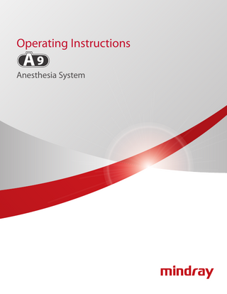 A9 Anesthesia System Operating Instructions Ver 11.0 Jan 2022 